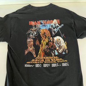 Iron Maiden Somewhere Back in Time 2008 Tour Concert t-shirt black